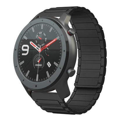 For Amazfit Watch GTR 47mm 22mm I-shaped Magnetic Silicone Watch Band(Black) by bashfashion