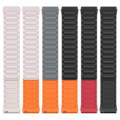 For Amazfit Watch GTR 4 22mm I-shaped Magnetic Silicone Watch Band(Gray+Orange) by bashfashion