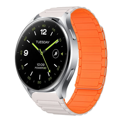 For Xiaomi Watch 2 22mm I-shaped Magnetic Silicone Watch Band(Starlight+Orange) by bashfashion