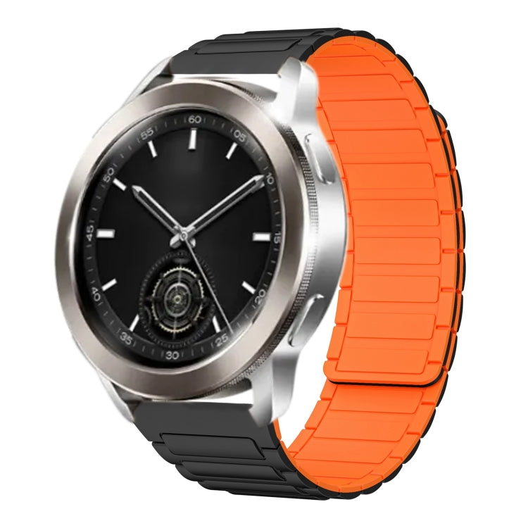 For Xiaomi Watch S3 22mm I-shaped Magnetic Silicone Watch Band(Black+Orange) by bashfashion