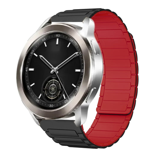 For Xiaomi Watch S3 22mm I-shaped Magnetic Silicone Watch Band(Black+Red) by bashfashion