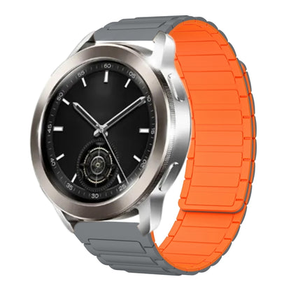 For Xiaomi Watch S3 22mm I-shaped Magnetic Silicone Watch Band(Gray+Orange) by bashfashion