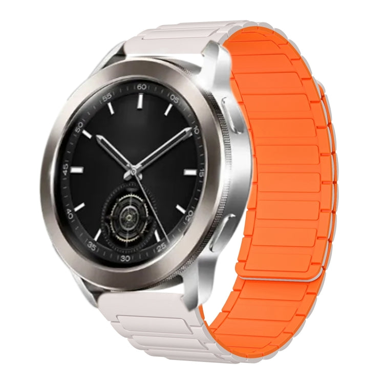 For Xiaomi Watch S3 22mm I-shaped Magnetic Silicone Watch Band(Starlight+Orange) by bashfashion