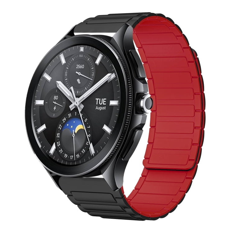 For Xiaomi Watch 2 Pro 22mm I-shaped Magnetic Silicone Watch Band(Black+Red) by bashfashion