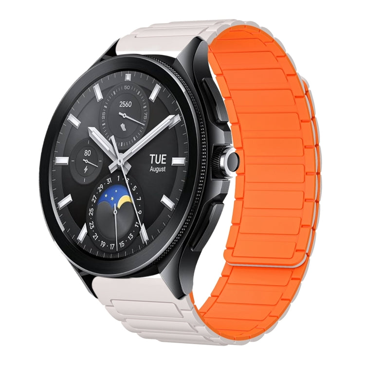 For Xiaomi Watch 2 Pro 22mm I-shaped Magnetic Silicone Watch Band(Starlight+Orange) by bashfashion