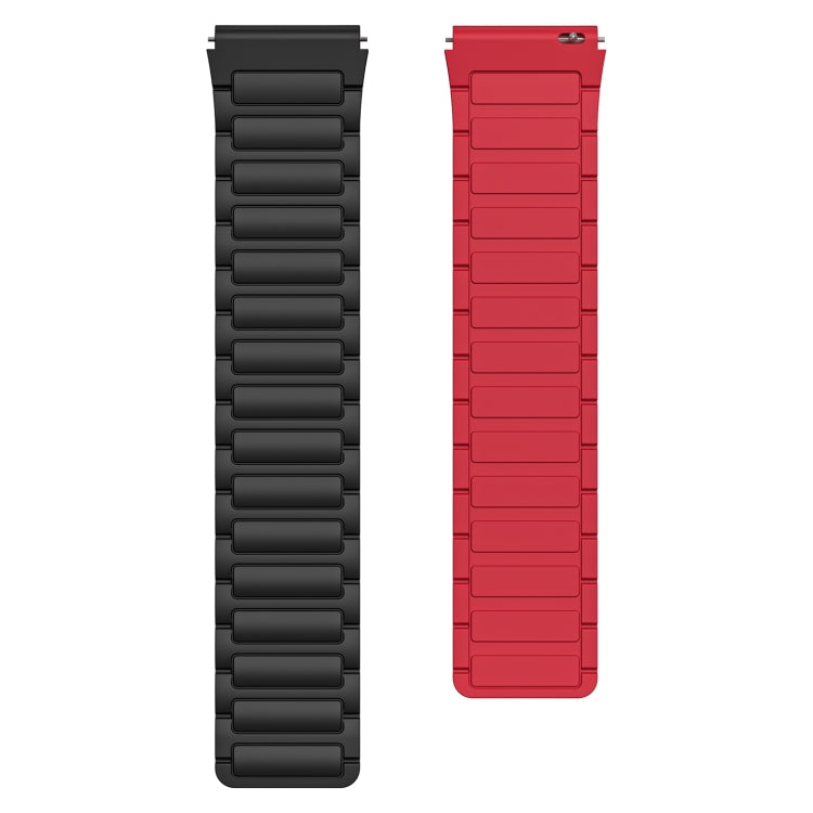 For Xiaomi Watch S2 22mm I-shaped Magnetic Silicone Watch Band(Black+Red) by bashfashion