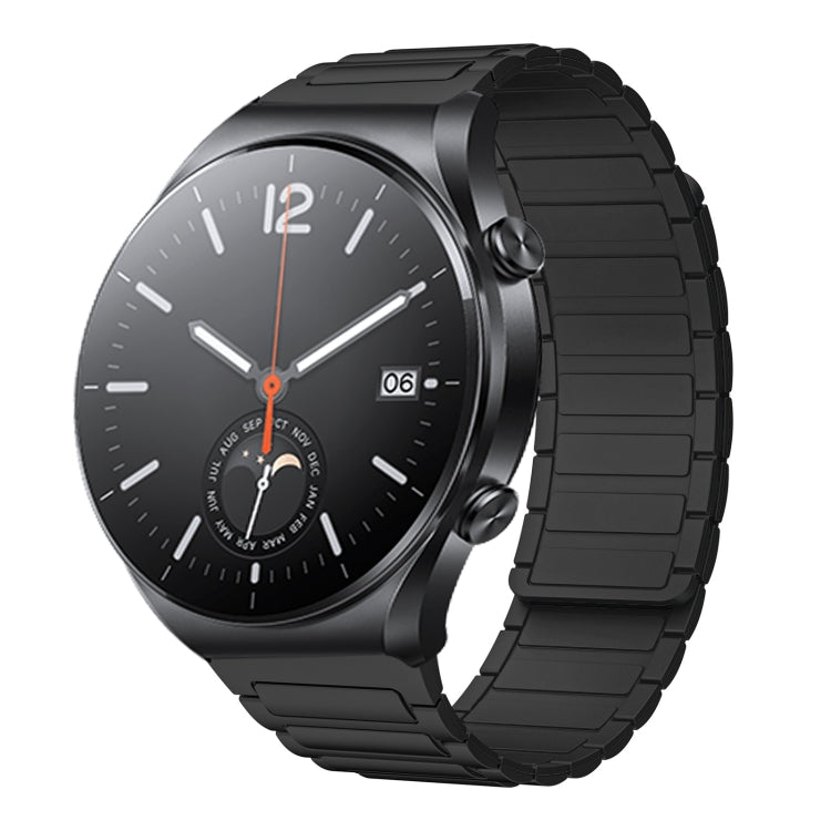 For Xiaomi Watch S1 22mm I-shaped Magnetic Silicone Watch Band(Black) by bashfashion
