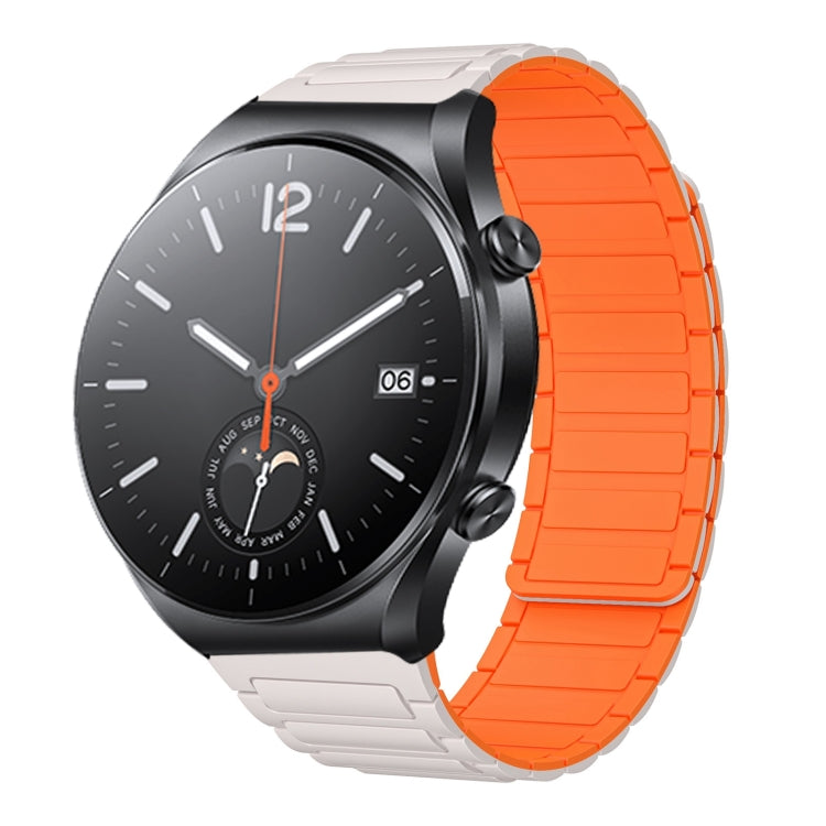 For Xiaomi Watch S1 22mm I-shaped Magnetic Silicone Watch Band(Starlight+Orange) by bashfashion