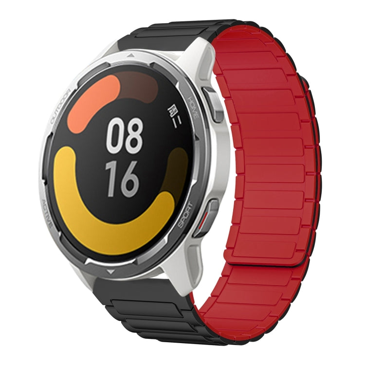 For Xiaomi Watch Color 2 22mm I-shaped Magnetic Silicone Watch Band(Black+Red) by bashfashion