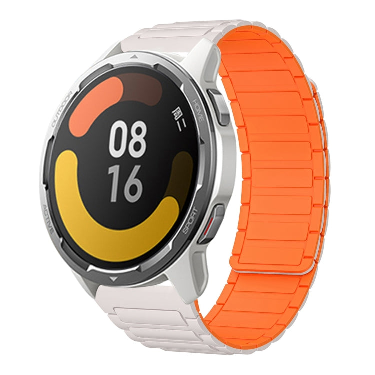 For Xiaomi Watch Color 2 22mm I-shaped Magnetic Silicone Watch Band(Starlight+Orange) by bashfashion