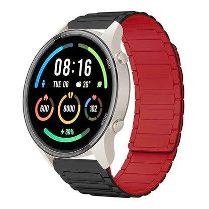 For Xiaomi Watch Sport 22mm I-shaped Magnetic Silicone Watch Band(Black+Red) by bashfashion