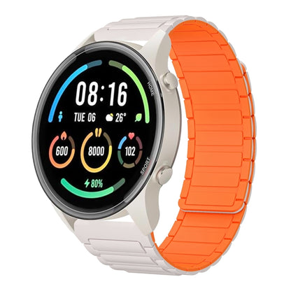 For Xiaomi Watch Sport 22mm I-shaped Magnetic Silicone Watch Band(Starlight+Orange) by bashfashion