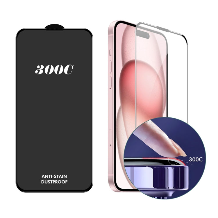 For iPhone 15 / 16 ENKAY 300C Super Large Arc Full Coverage High Aluminum-silicon Tempered Glass Film by ENKAY
