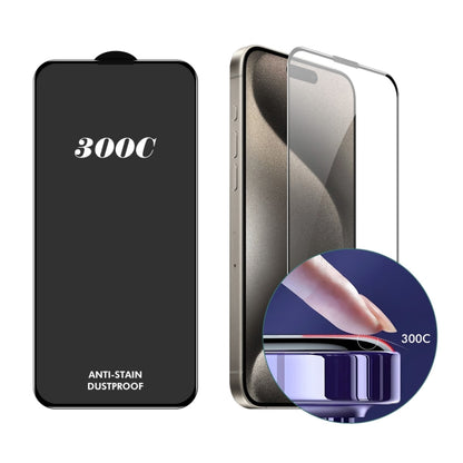 For iPhone 16 Pro Max ENKAY 300C Super Large Arc Full Coverage High Aluminum-silicon Tempered Glass Film by ENKAY