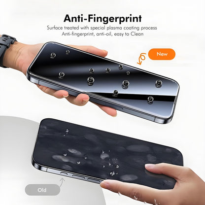 For iPhone 16 Pro 2pcs ENKAY 300C Super Large Arc Full Coverage High Aluminum-silicon Tempered Glass Film Black by ENKAY