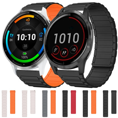For Garmin Vivoactive 4 22mm I-shaped Magnetic Silicone Watch Band(Black) by bashfashion
