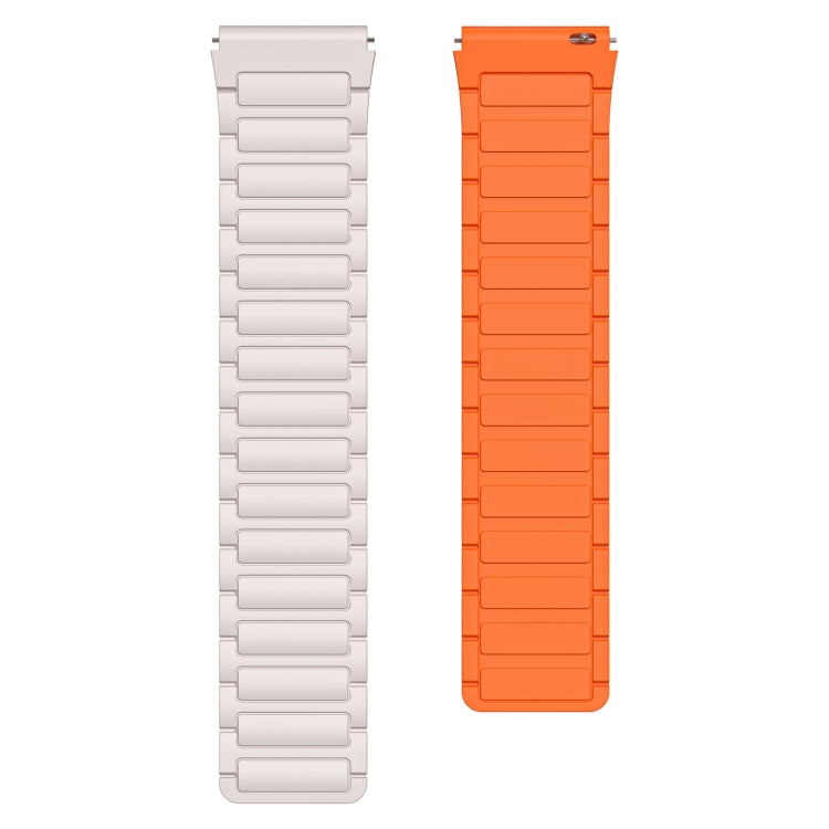 For Ticwatch Pro X 22mm I-shaped Magnetic Silicone Watch Band(Starlight+Orange) by bashfashion