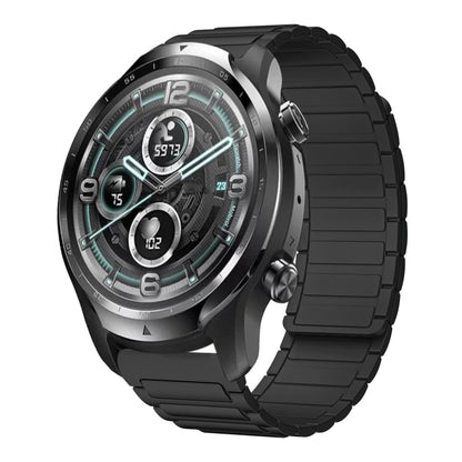 For Ticwatch Pro 3 Lite 22mm I-shaped Magnetic Silicone Watch Band(Black) by bashfashion