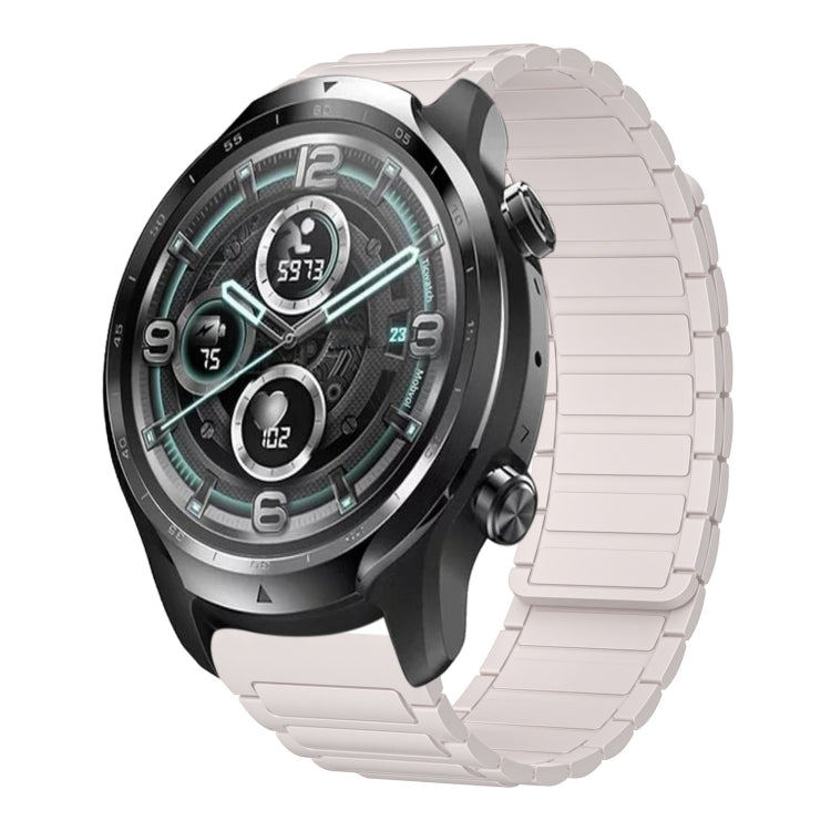 For Ticwatch Pro 3 Lite 22mm I-shaped Magnetic Silicone Watch Band(Starlight) by bashfashion