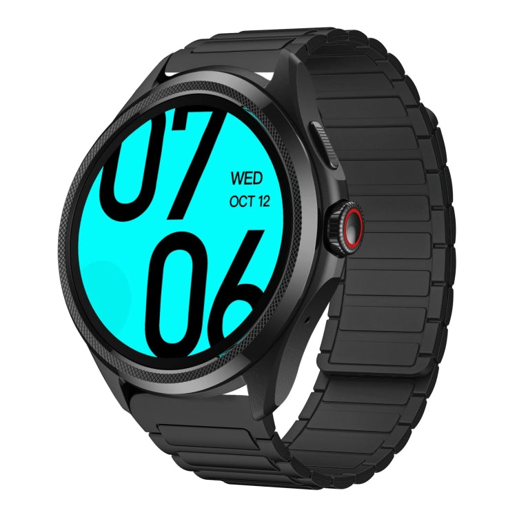 For Ticwatch Pro 22mm I-shaped Magnetic Silicone Watch Band(Black) by bashfashion