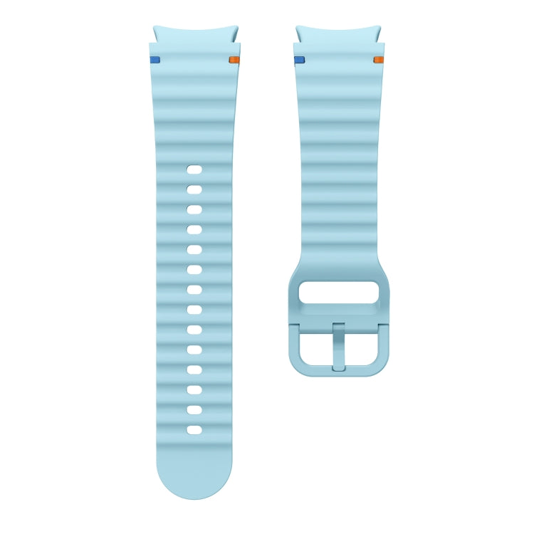 For Samsung Galaxy Watch 5 40 / 44mm Wave Pattern Stitched Silicone Watch Band(Light Blue) by bashfashion