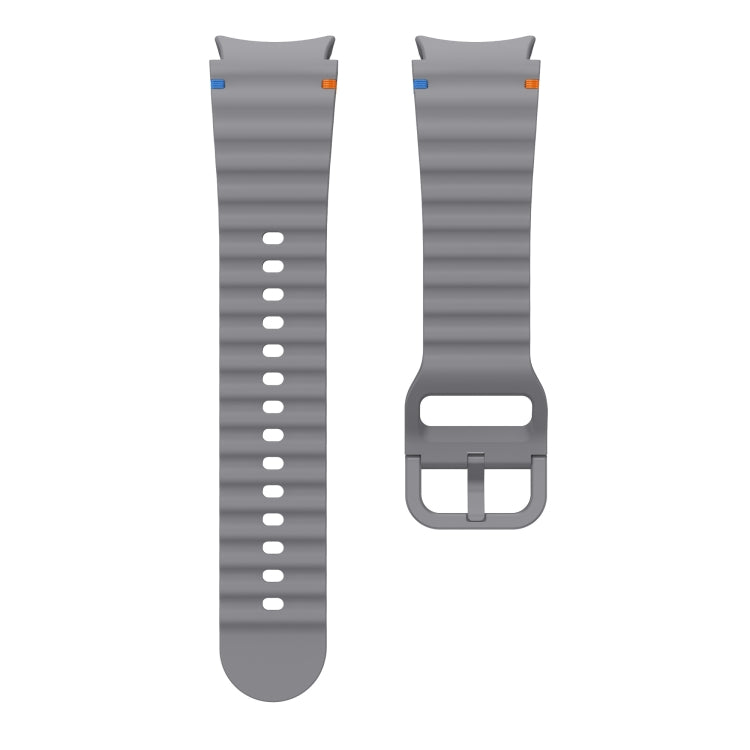 For Samsung Galaxy Watch 5 40 / 44mm Wave Pattern Stitched Silicone Watch Band(Dark Gray) by bashfashion