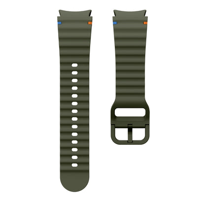 For Samsung Galaxy Watch 5 40 / 44mm Wave Pattern Stitched Silicone Watch Band(Army Green) by bashfashion