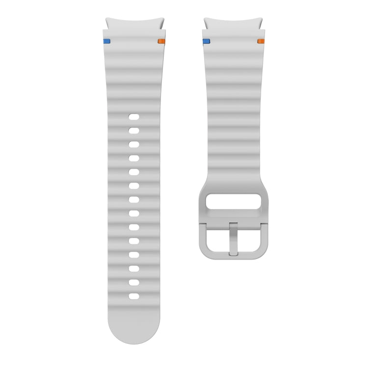 For Samsung Galaxy Watch 5 Pro Wave Pattern Stitched Silicone Watch Band(Light Gray) by bashfashion