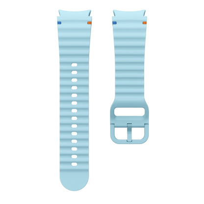 For Samsung Galaxy Watch 4 Classic 42 / 46mm Wave Pattern Stitched Silicone Watch Band(Light Blue) by bashfashion