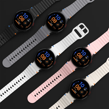 For Samsung Galaxy Watch 4 Classic 42 / 46mm Wave Pattern Stitched Silicone Watch Band(Orange) by bashfashion