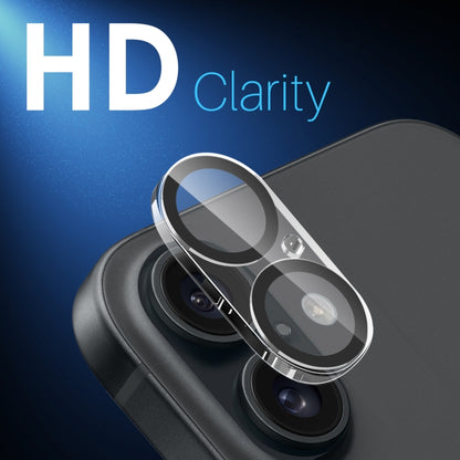 For iPhone 16 / 16 Plus NORTHJO Camera Lens Protector 3D Night Shot Tempered Glass Film(Black) by NORTHJO