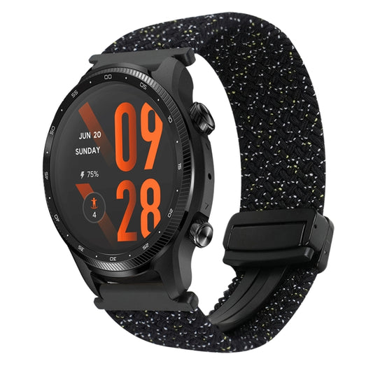 For Ticwatch Pro 3 Ultra 22mm Magnetic Buckle Braided Watch Band(Stars Black) by bashfashion