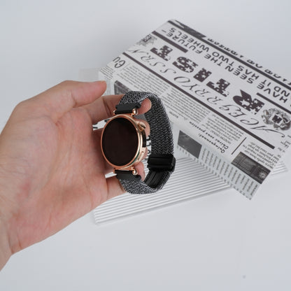 For Ticwatch Pro 3 Ultra 22mm Magnetic Buckle Braided Watch Band(Black White) by bashfashion