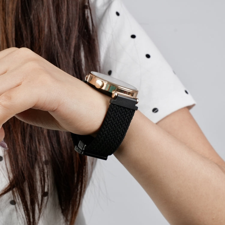 For Ticwatch Pro 3 Ultra 22mm Magnetic Buckle Braided Watch Band(Black) by bashfashion