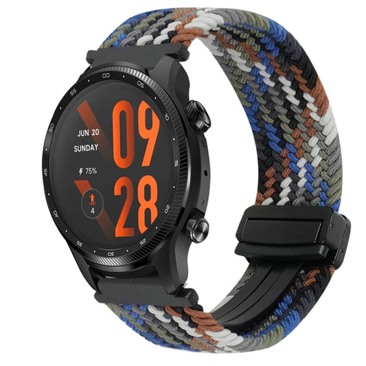 For Ticwatch Pro 3 Ultra 22mm Magnetic Buckle Braided Watch Band(Denim Blue) by bashfashion