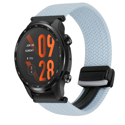 For Ticwatch Pro 3 Ultra 22mm Magnetic Buckle Braided Watch Band(Sky Blue) by bashfashion