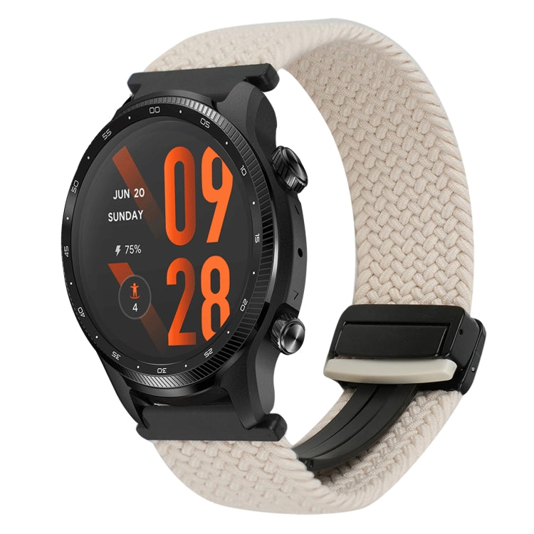 For Ticwatch Pro 3 Ultra 22mm Magnetic Buckle Braided Watch Band(Starlight) by bashfashion