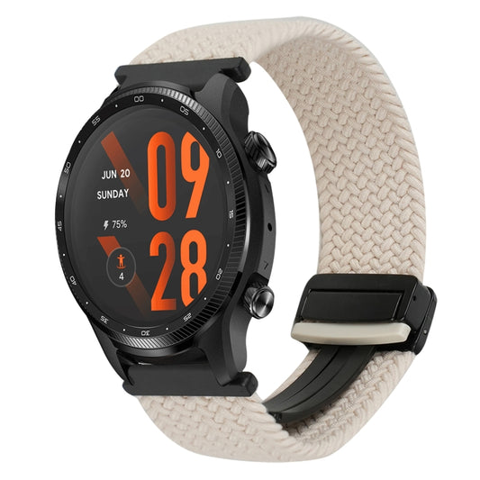 For Ticwatch Pro 3 Ultra 22mm Magnetic Buckle Braided Watch Band(Starlight) by bashfashion