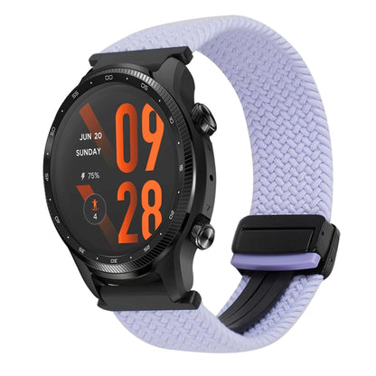 For Ticwatch Pro 3 Ultra 22mm Magnetic Buckle Braided Watch Band(Purple) by bashfashion