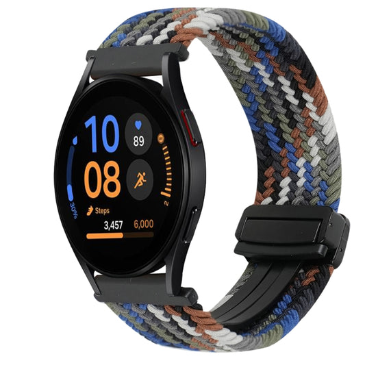 For Samsung Galaxy Watch FE 40mm 20mm Magnetic Buckle Braided Watch Strap(Denim Color) by bashfashion