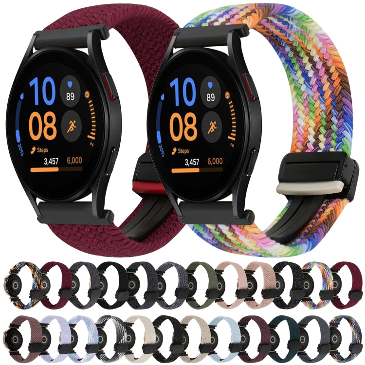 For Samsung Galaxy Watch FE 40mm 20mm Magnetic Buckle Braided Watch Strap(Camouflage Color) by bashfashion