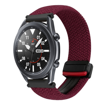For Samsung Galaxy Watch 3 41mm 20mm Magnetic Buckle Braided Watch Strap(Black Sand Red) by bashfashion