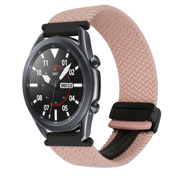 For Samsung Galaxy Watch 3 41mm 20mm Magnetic Buckle Braided Watch Strap(Pink) by bashfashion