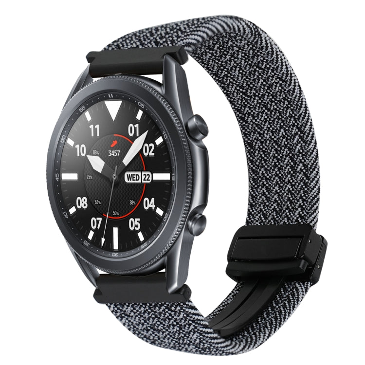 For Samsung Galaxy Watch 3 41mm 20mm Magnetic Buckle Braided Watch Strap(Metallic Gray) by bashfashion