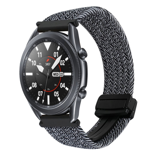 For Samsung Galaxy Watch 3 41mm 20mm Magnetic Buckle Braided Watch Strap(Metallic Gray) by bashfashion