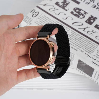 For Samsung Galaxy Watch 3 41mm 20mm Magnetic Buckle Braided Watch Strap(Black) by bashfashion
