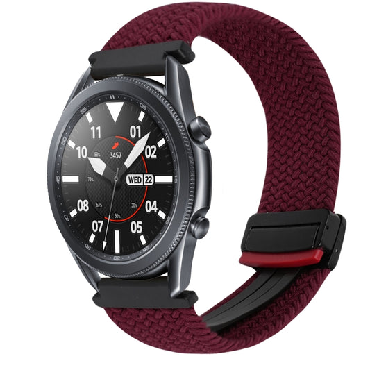 For Samsung Galaxy Watch 3 41mm 20mm Magnetic Buckle Braided Watch Strap(Wine Red) by bashfashion