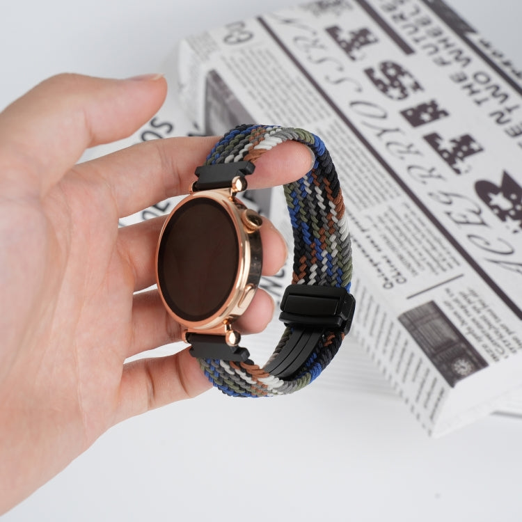 For Samsung Galaxy Watch 3 41mm 20mm Magnetic Buckle Braided Watch Strap(Denim Color) by bashfashion