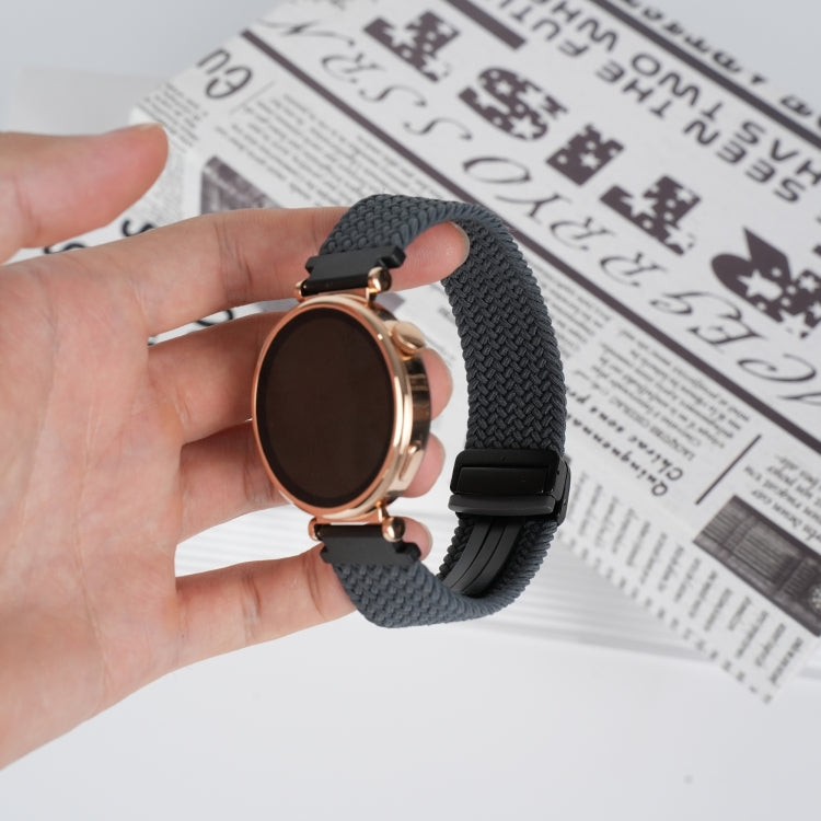 For Samsung Galaxy Watch 3 41mm 20mm Magnetic Buckle Braided Watch Strap(Space Gray) by bashfashion
