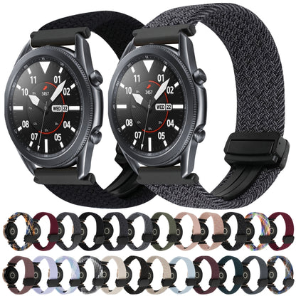For Samsung Galaxy Watch 3 41mm 20mm Magnetic Buckle Braided Watch Strap(Space Gray) by bashfashion